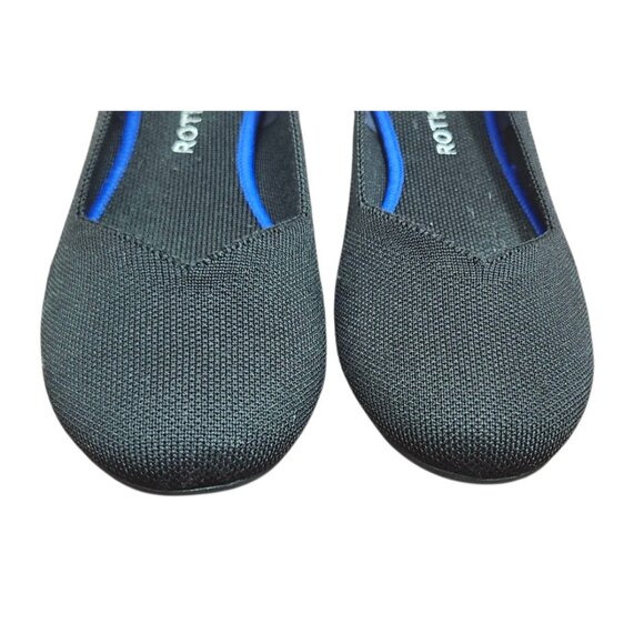 Rothy’s The Flat Black Blue Trim Women’s Size W9EU 40 Washable Knit Ballet Shoes - Picture 3 of 12